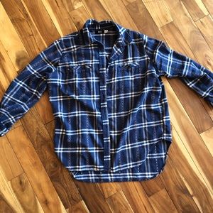 Urban Outfitters Blue Oversized Flannel Shirt